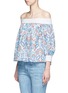 Front View - Click To Enlarge - 72723 - Off-shoulder floral paisley print top