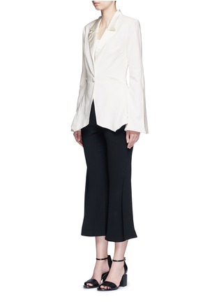 Figure View - Click To Enlarge - 72723 - Satin lapel crepe blazer