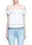 Main View - Click To Enlarge - 72723 - 'Sofia' ruffle poplin off-shoulder top