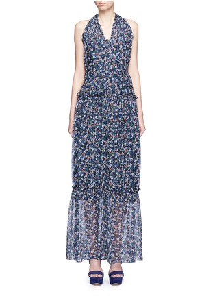 Main View - Click To Enlarge - 72723 - 'Posie' floral print halterneck tiered maxi dress