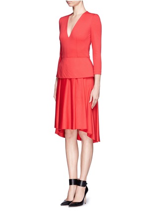 Figure View - Click To Enlarge - ALEXANDER MCQUEEN - Wool-cashmere peplum dress