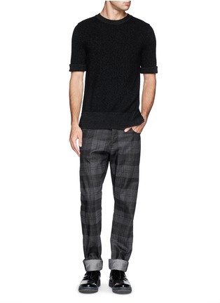 Front View - Click To Enlarge - ALEXANDER MCQUEEN - Tartan check straight leg jeans