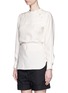 Front View - Click To Enlarge - ISABEL MARANT - Sash tie asymmetric silk shirt top