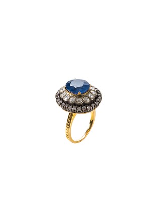  - AISHWARYA - Diamond sapphire 18k gold silver ring