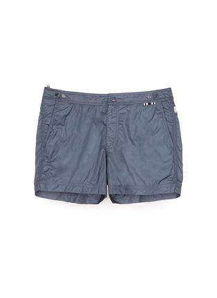 Main View - Click To Enlarge - DANWARD - Solid flat front elastic back swim shorts