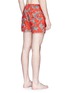 Back View - Click To Enlarge - DANWARD - Floral camouflage print elastic swim shorts
