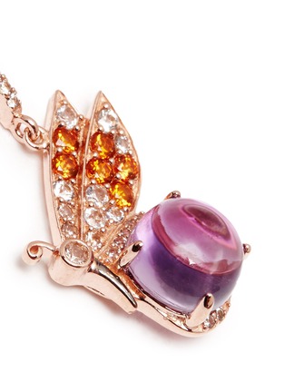 Detail View - Click To Enlarge - ANABELA CHAN - 'Butterfly' topaz pavé amethyst drop earrings