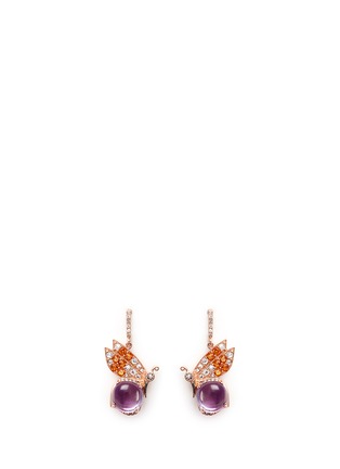 Main View - Click To Enlarge - ANABELA CHAN - 'Butterfly' topaz pavé amethyst drop earrings