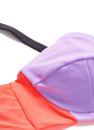 Detail View - Click To Enlarge - ROKSANDA - Colourblock stripe bikini top