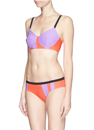 Figure View - Click To Enlarge - ROKSANDA - Colourblock stripe bikini top