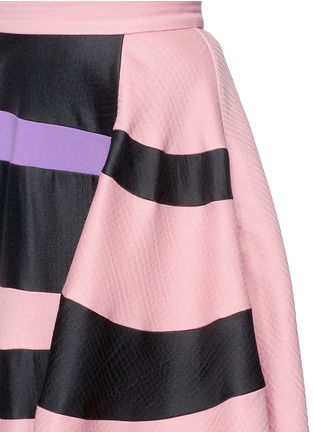 Detail View - Click To Enlarge - ROKSANDA - 'Osier' colourblock stripe silk-wool skirt