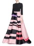 Figure View - Click To Enlarge - ROKSANDA - 'Osier' colourblock stripe silk-wool skirt
