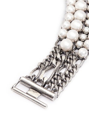 Detail View - Click To Enlarge - LANVIN - Glass pearl curb chain bracelet