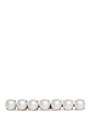 Detail View - Click To Enlarge - LANVIN - Glass pearl two finger ring