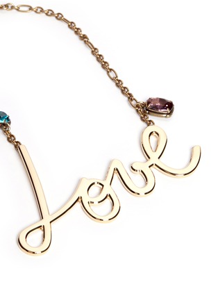 Detail View - Click To Enlarge - LANVIN - 'Love' crystal brass necklace