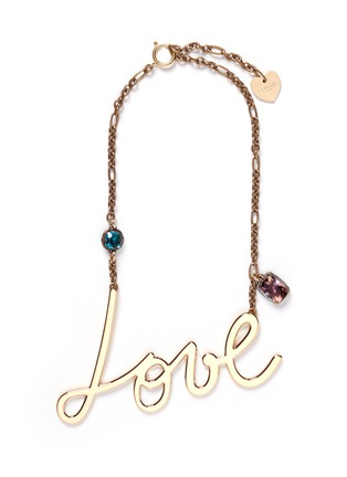 Main View - Click To Enlarge - LANVIN - 'Love' crystal brass necklace