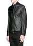 Front View - Click To Enlarge - ARMANI COLLEZIONI - Washed goat leather sports jacket