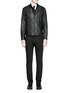 Figure View - Click To Enlarge - ARMANI COLLEZIONI - Washed goat leather sports jacket