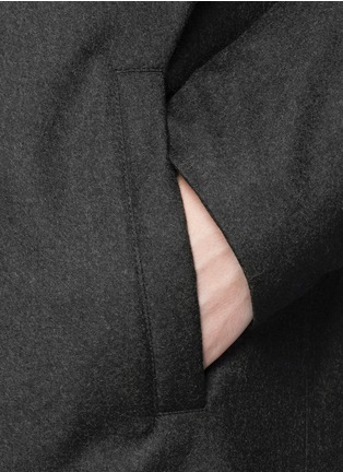 Detail View - Click To Enlarge - ARMANI COLLEZIONI - Fur collar wool flannel coat