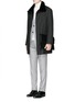 Figure View - Click To Enlarge - ARMANI COLLEZIONI - Fur collar wool flannel coat