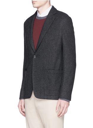 Front View - Click To Enlarge - ARMANI COLLEZIONI - Notch lapel virgin wool-cashmere blazer
