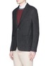 Front View - Click To Enlarge - ARMANI COLLEZIONI - Notch lapel virgin wool-cashmere blazer
