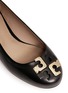 Detail View - Click To Enlarge - TORY BURCH - 'Lowell' metal colourblock logo leather ballerina flats