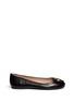 Main View - Click To Enlarge - TORY BURCH - 'Lowell' metal colourblock logo leather ballerina flats