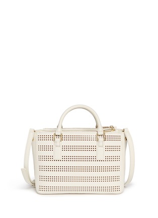 Back View - Click To Enlarge - TORY BURCH - 'Robinson' micro perforated saffiano leather tote