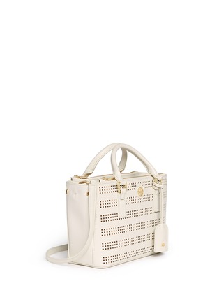Front View - Click To Enlarge - TORY BURCH - 'Robinson' micro perforated saffiano leather tote
