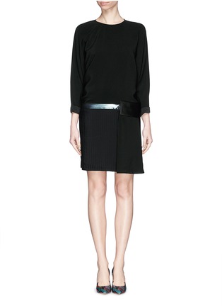 Main View - Click To Enlarge - VICTORIA, VICTORIA BECKHAM - Front pleat panel batwing dress
