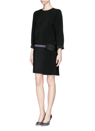 Figure View - Click To Enlarge - VICTORIA, VICTORIA BECKHAM - Front pleat panel batwing dress