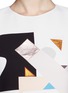 Detail View - Click To Enlarge - VICTORIA, VICTORIA BECKHAM - Leather appliqué geometric print bonded crepe dress