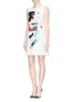 Figure View - Click To Enlarge - VICTORIA, VICTORIA BECKHAM - Leather appliqué geometric print bonded crepe dress