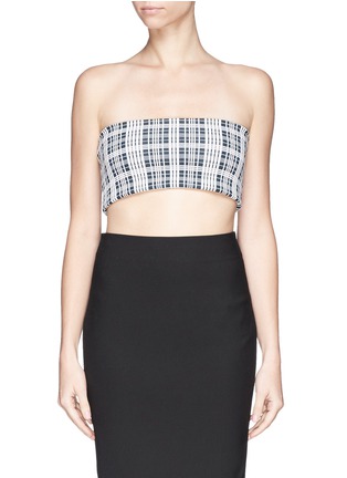 Detail View - Click To Enlarge - TOGA ARCHIVES - Check plaid cross strap bandeau