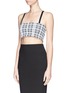 Front View - Click To Enlarge - TOGA ARCHIVES - Check plaid cross strap bandeau