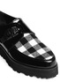 Detail View - Click To Enlarge - MSGM - Gingham check wool leather creeper shoes