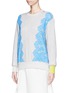 Front View - Click To Enlarge - PREEN BY THORNTON BREGAZZI - Lace appliqué cotton French terry sweatshirt