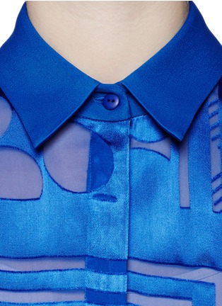 Detail View - Click To Enlarge - PREEN BY THORNTON BREGAZZI - Sheer chiffon devore burnout blouse