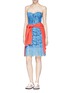 Detail View - Click To Enlarge - PREEN BY THORNTON BREGAZZI - Contrast hem floral lace bustier dress
