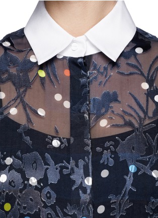 Detail View - Click To Enlarge - PREEN BY THORNTON BREGAZZI - 'Moclay' floral polka dot devoré blouse