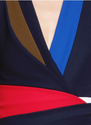 Detail View - Click To Enlarge - PREEN BY THORNTON BREGAZZI - 'Aeron' colourblock trim satin dress 