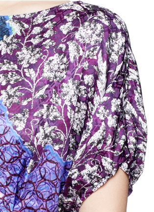 Detail View - Click To Enlarge - PETER PILOTTO - 'Roamer' hydrangea print silk dress