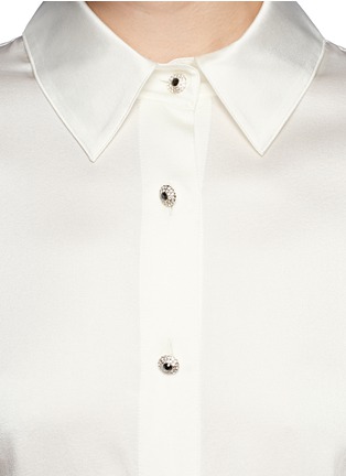 Detail View - Click To Enlarge - ST. JOHN - Jewelled button silk-blend shirt