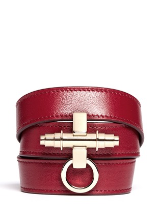 Main View - Click To Enlarge - GIVENCHY - Obsedia triple wrap leather bracelet
