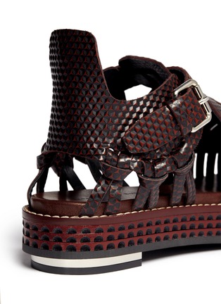 Detail View - Click To Enlarge - PROENZA SCHOULER - Woven leather flatform sandals