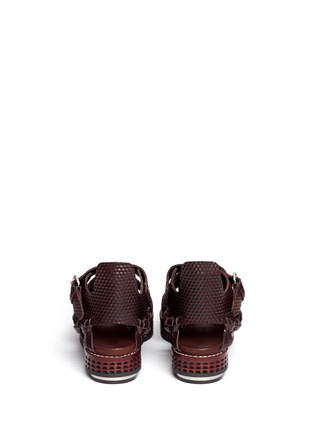 Back View - Click To Enlarge - PROENZA SCHOULER - Woven leather flatform sandals