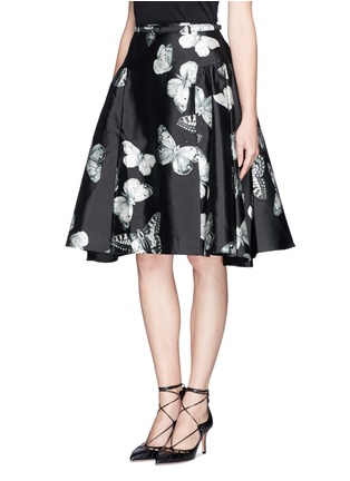 Front View - Click To Enlarge - CHICTOPIA - Butterfly print satin flare skirt
