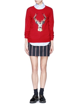 Figure View - Click To Enlarge - KATE BARNETT - X Lane Crawford Reindeer sequin embroidery cashmere sweater