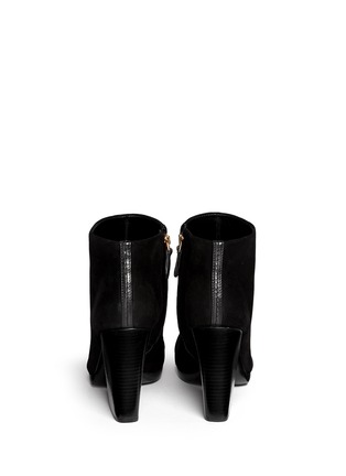 Back View - Click To Enlarge - TORY BURCH - 'Rivington' leather toe cap suede booties